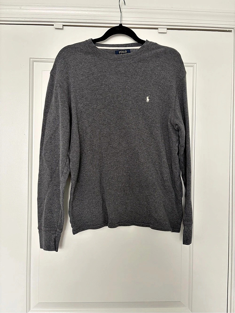 Polo Ralph Lauren Gray Waffle Knit Thermal Long Sleeve Shirt Men’s M